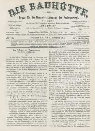 No. 45. Frankfurt a. M., den 6. November 1915. 58. Jahrgang.