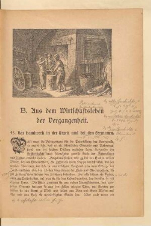 B. Aus dem Wirtschaftsleben der Vergangenheit