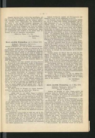 Fünfte ordentliche Versammlung vom 2. März 1879