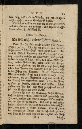 19-36, Das erste Gebot. - Das zweite Gebot.