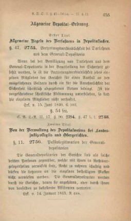 Allgemeine Deposital-Odnung