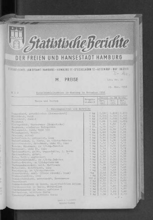 Einzelhandelspreise in Hamburg im November 1956 : Lfd. Nr. 31