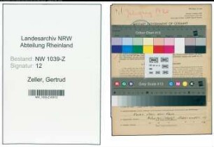Entnazifizierung Gertrud Zeller , geb. 04.12.1920 (Geschaeftsfuehrerin)