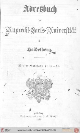 Wintersemester 1868/1869