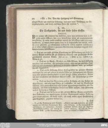 §. 10. Die Trostgründe, die aus dieser Lehre fliessen.