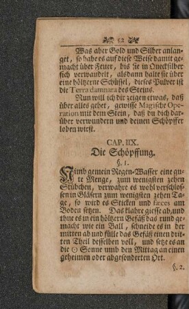 Cap. IIX. Die Schöpffung.