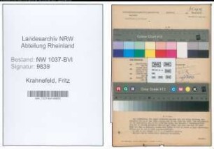 Entnazifizierung Fritz Krahnefeld , geb. 18.11.1907 (Ingenieur)