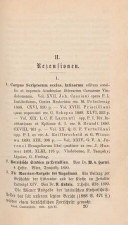 305-316 [Rezension] Corpus scriptorum ecclesiasticorum Latinorum; Vol. XVII., XVIII., XIX., XX., XXIV.