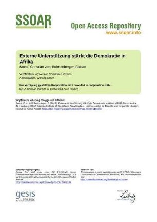 Externe Unterstützung stärkt die Demokratie in Afrika
