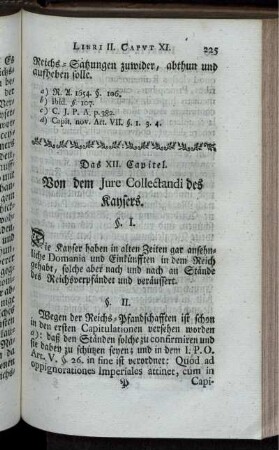 Das XII. Capitel. Von dem Jure Collectandi des Kaysers.