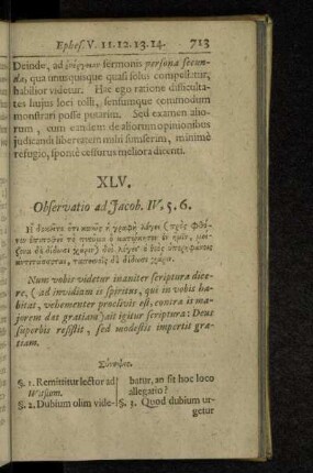 XLV. Observatio ad Jacob. IV, 5. 6.