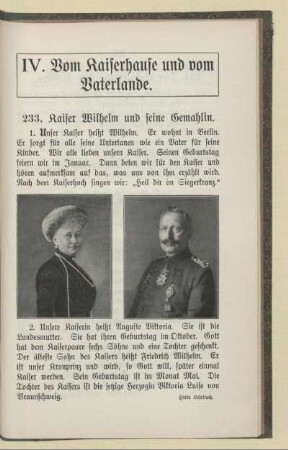IV. Vom Kaiserhause und vom Vaterlande