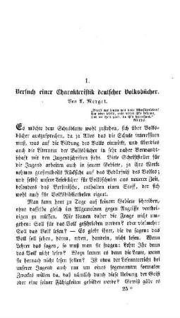Versuch einer Charakteristik deutscher Volksbücher