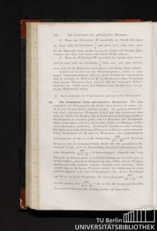 C. Bestimmung der Constanten galvanischer Elemente.