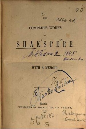 The complete works of Shakspere : With a memoir