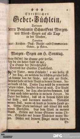 Christliches Gebet-Büchlein