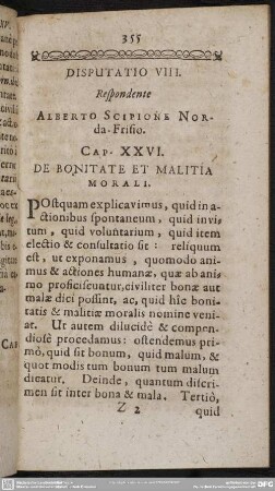 Disputatio VIII. Respondente Alberto Scipione Norda-Frisio [Caput XXVI.-XXVII.]