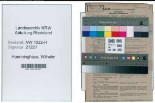 Entnazifizierung Wilhelm Huenninghaus , geb. 31.03.1899 (Akquisiteur)