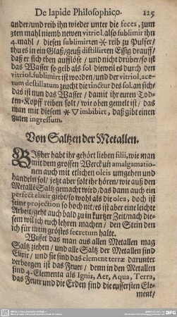 Von Saltzen der Metallen.