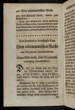 418, Das CXXX. Capitel. Vom ottomanischen Reiche im sechzehnten Jahrhunderte. Seine Gebräuche, seine Regimentsverfassung, seine Einkünfte.