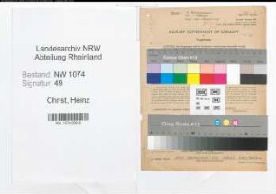 Entnazifizierung Heinz Christ , geb. 01.08.1906 (Angestellter)
