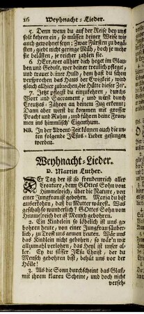 Weyhnacht-Lieder.