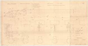 Döllgast, Hans; München; Alte Pinakothek, Wiederaufbau - Fundierung der Treppen (Grundriss; Schnitt)