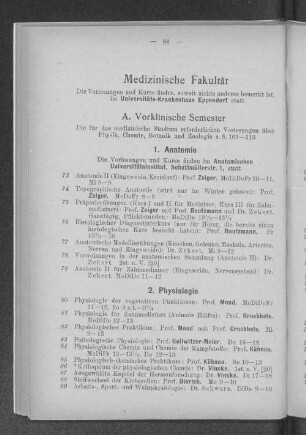 A. Vorklinische Semester