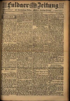 Erste Ausgabe vom Samstag, den 22. Februar 1902.