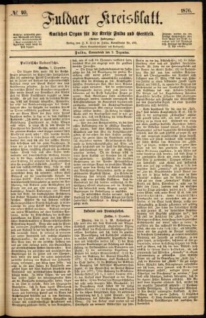 Ausgabe vom Samstag, den 09. Dezember 1876.
