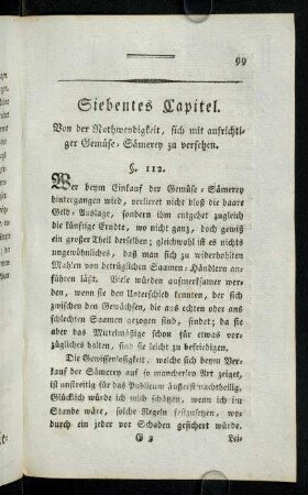 99-115, Siebentes Capitel.