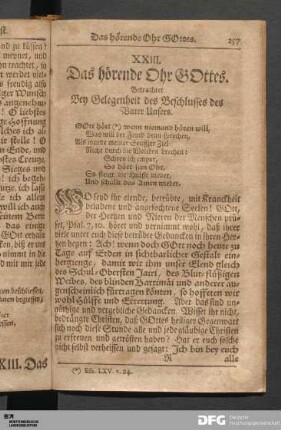 XXIII. Das hörende Ohr GOttes.