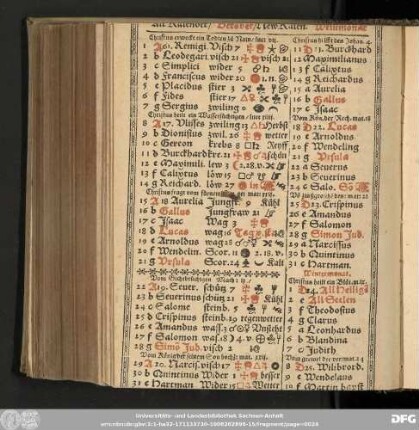 Alt Kalender /October / New Kalen. Weinmonat