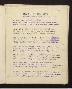 Bad im Eunoe (Fegefeuer XXXIII, 115 - 145) : [SW X/XI: H28, SW X/XI: h2]; [SW X/XI, S. 105-106/188] / Geschrieben von Ernst Gundolf. Korrigiert von Stefan George