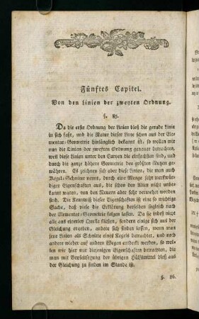 62-98, Fünftes Capitel. Von den Linien der zweyten Ordnung.