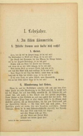 I. Lehrjahre