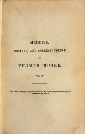 Memoirs, journal, and correspondence of Thomas Moore, 4. Diary of Thomas Moore ; 1822-continued ...