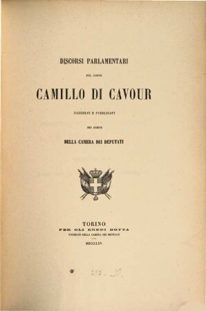 Discorsi parlamentari del Conte Camillo di Cavour : raccolti e pubblicati per ordine della camera dei deputati, 4