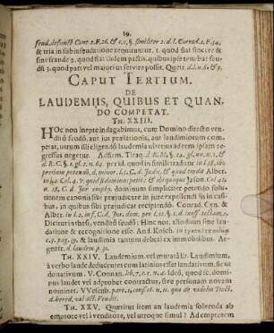 Caput Tertium. De Laudemiis, Quibus Et Quam, Do Competat.