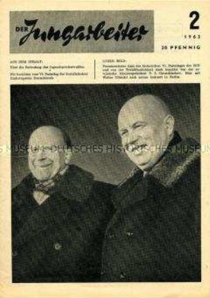 Monatszeitschrift "Der Jungarbeiter" u.a. über den VI. Parteitag der SED