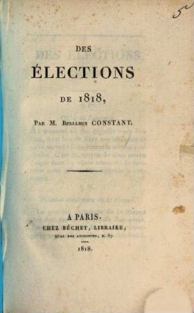 Des élections de 1818