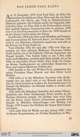 Dsa Leben Paul Klees