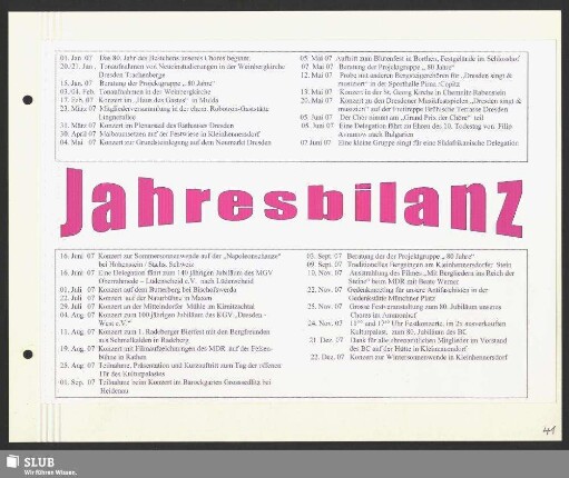 Jahresbilanz 2007