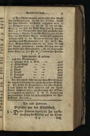 Der erste Zeitraum: Erzvaeter vor der Suendfluth [- Der siebente Zeitraum: Regierung der Herodianer, oder von Antioch XIII. bis auf Vespasian]