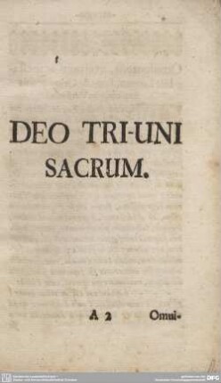 DEO TRI-UNI SACRUM.
