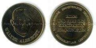 Medaille der Sozialistischen Einheitspartei Deutschlands auf Walter Albrecht