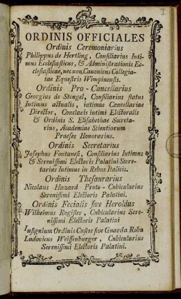 Ordinis Officiales