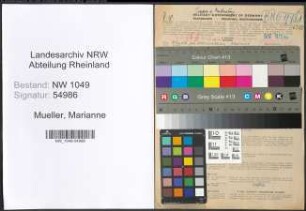Entnazifizierung Marianne Mueller , geb. 03.06.1909 (Kauffrau)