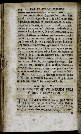 Caput VI. De Definitione Vulnerum Jesu Christi Nazareni.