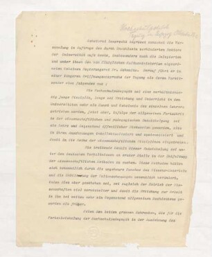 [Protokoll der] Eröffnungsansprache [Karl Lamprechts auf der] Tagung [der Gesellschaft für Hochschulpädagogik]